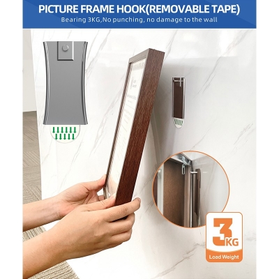 PFH02R Hot Selling Metal Picture&Photo Frame Hook Durable Adhesive Hanger